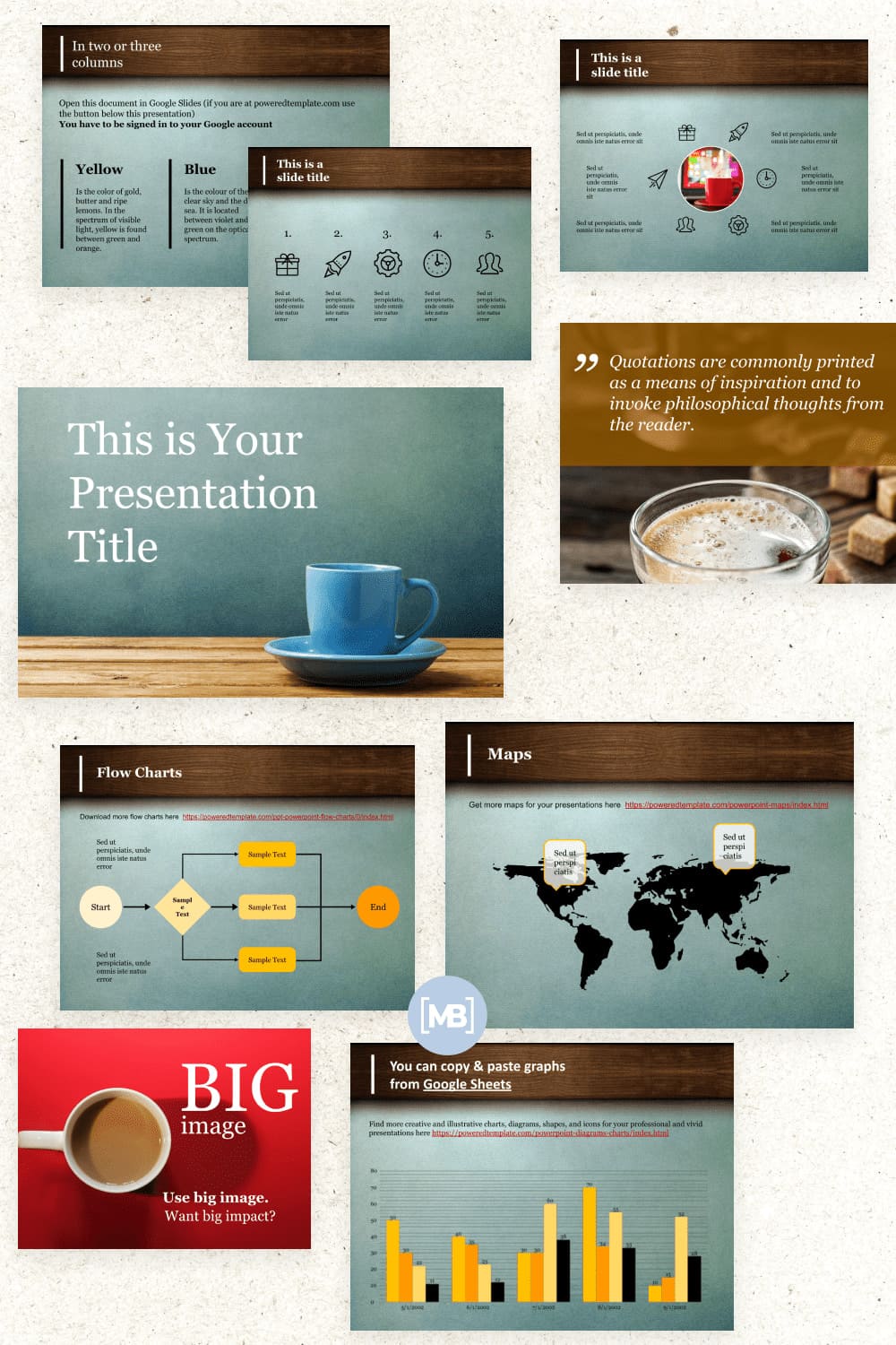 Cup of coffee presentation template.