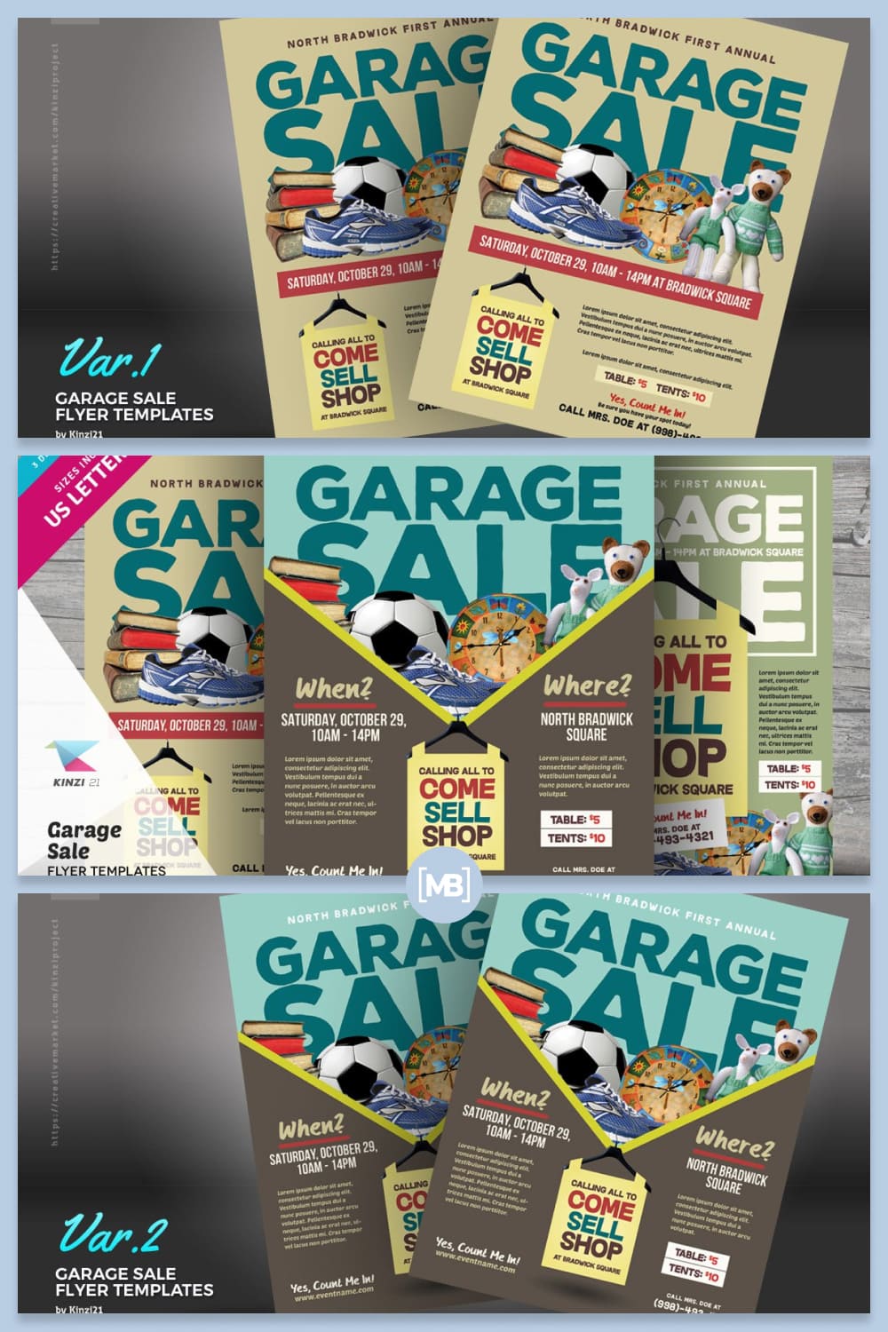Garage sale flyer templates.