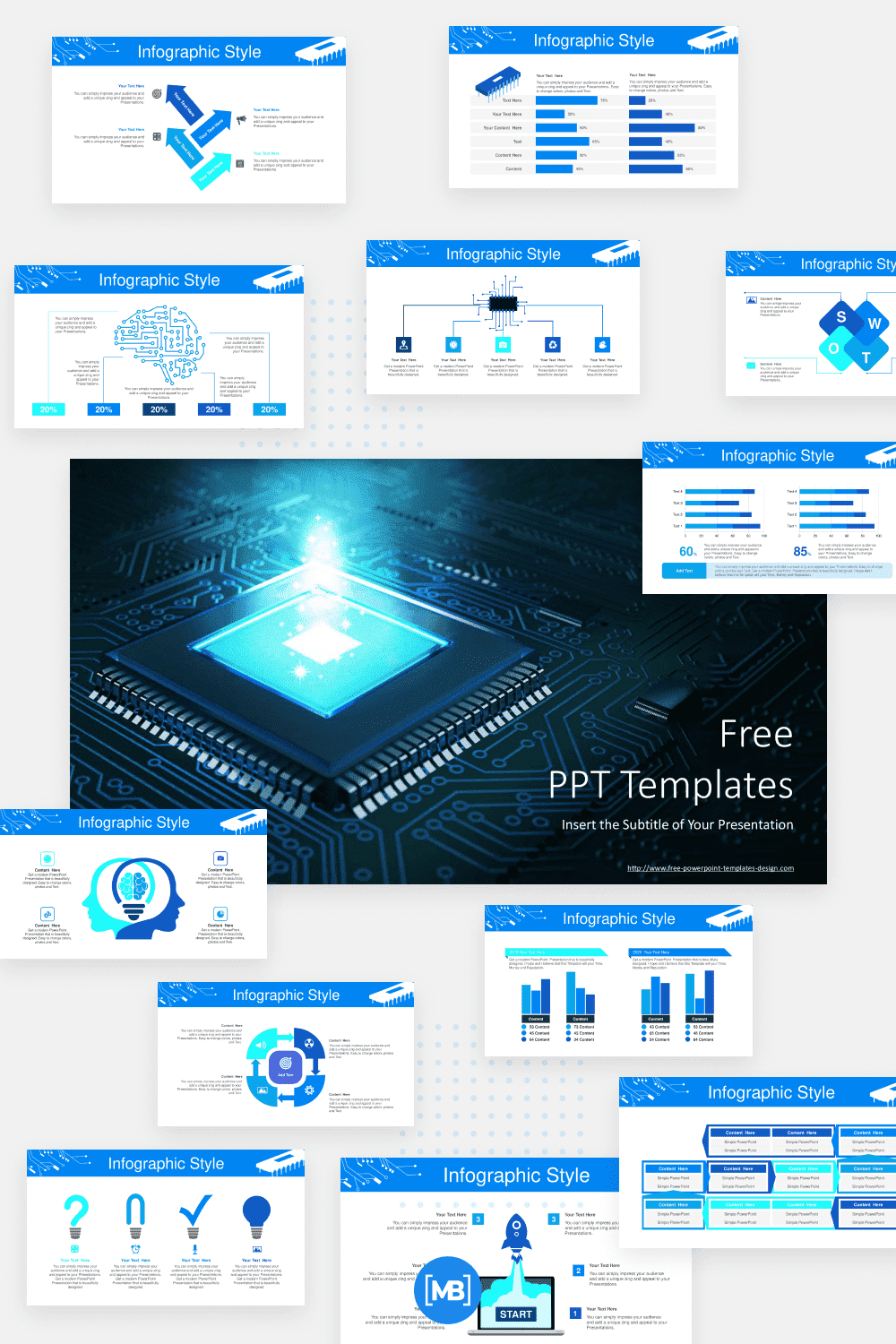 Computer hardware technology powerpoint template for free.