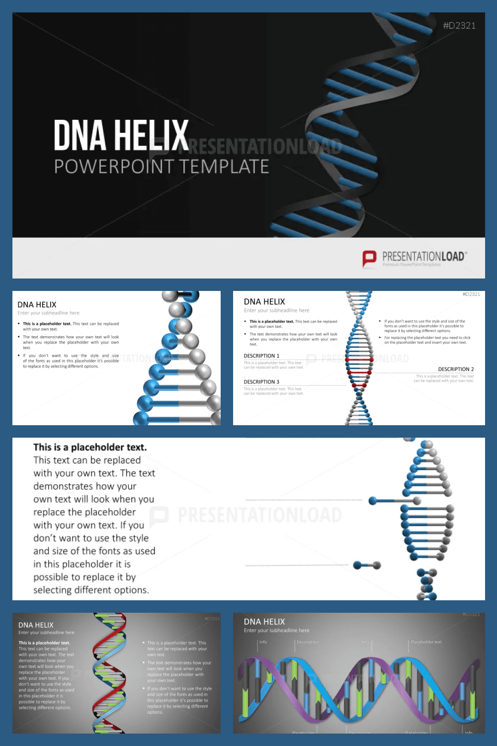 DNA double helix powerpoint template.