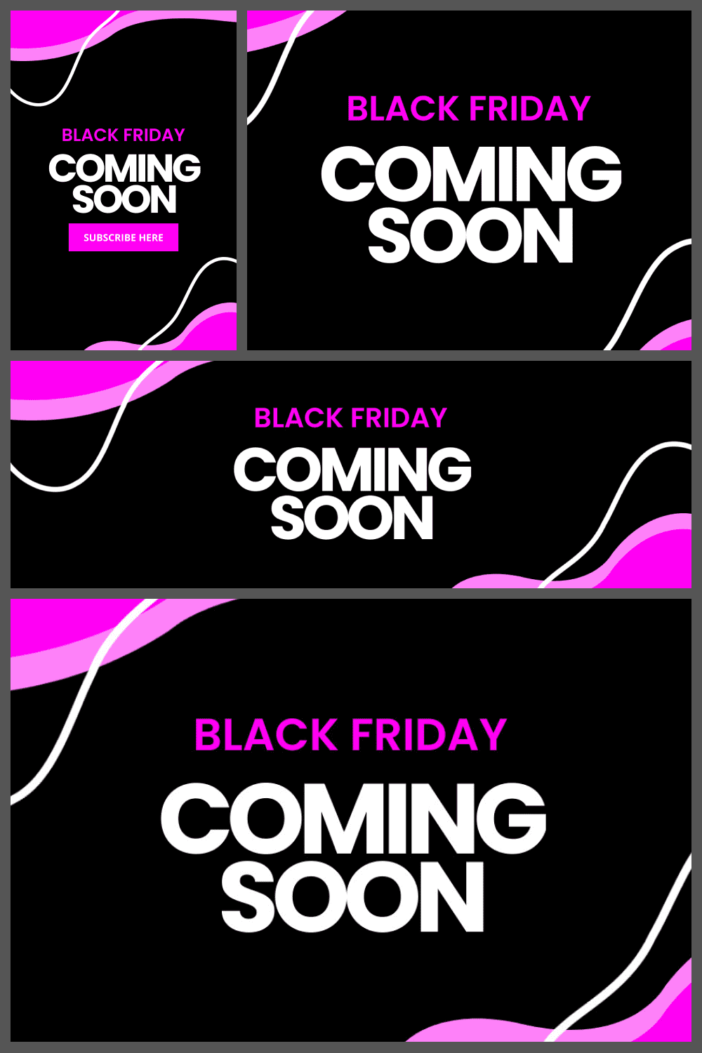 Black and Pink Black Friday Banner with Bold Letters.