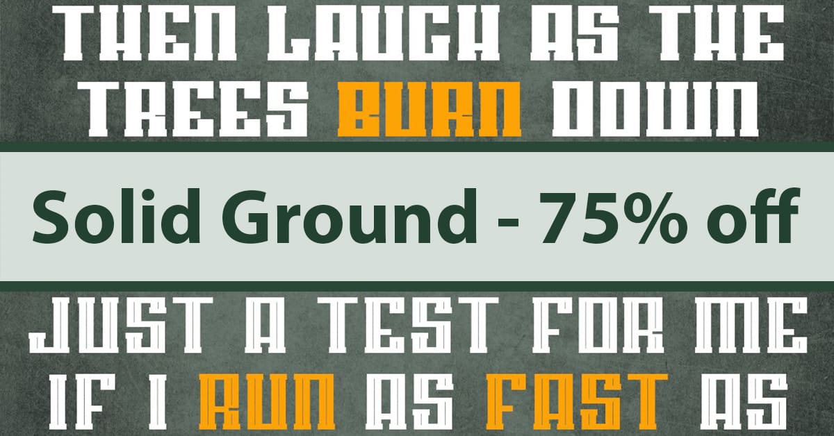 Green background with bold masculine font.