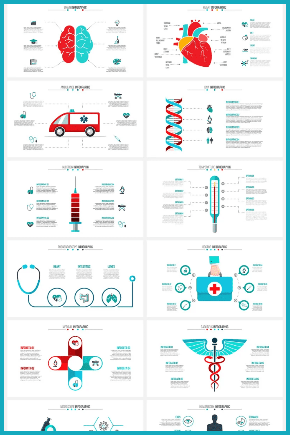 Medical animated infographics powerpoint template.