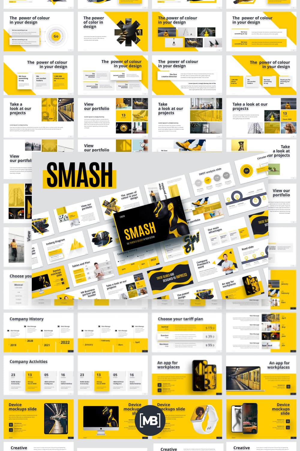 Smash animated powerpoint template.