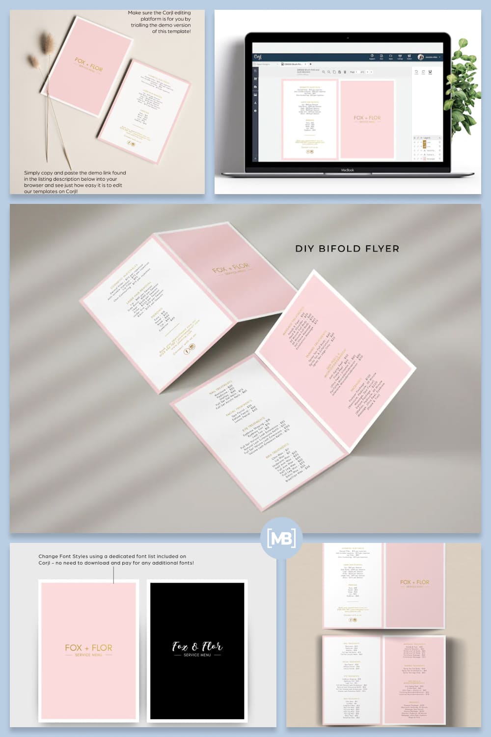 Editable bifold pamphlet template.