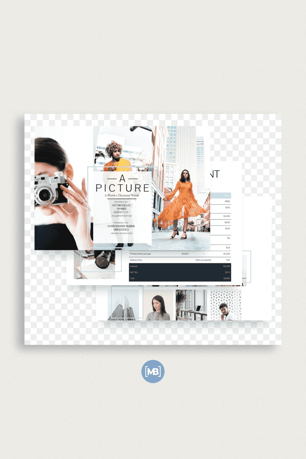 Photography proposal design template.