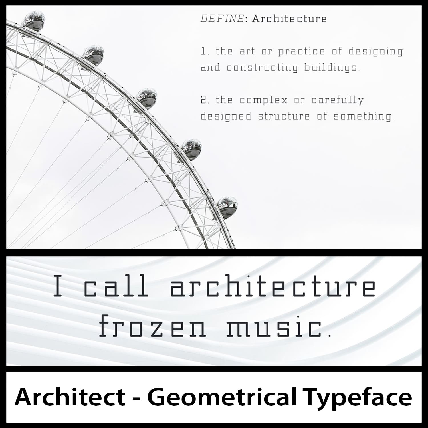Architect - Geometrical Typeface main cover.