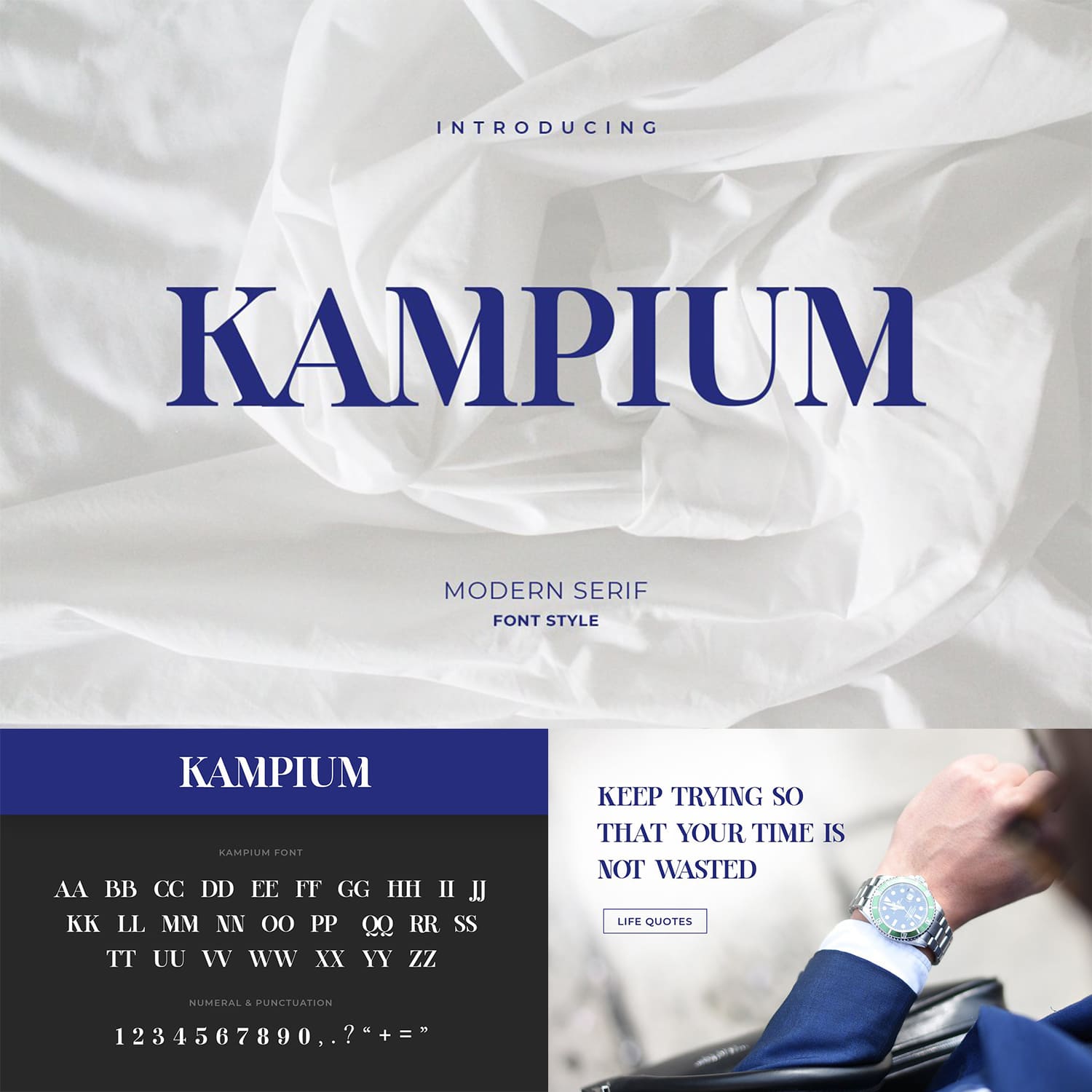 Kampium Serif Font main cover.