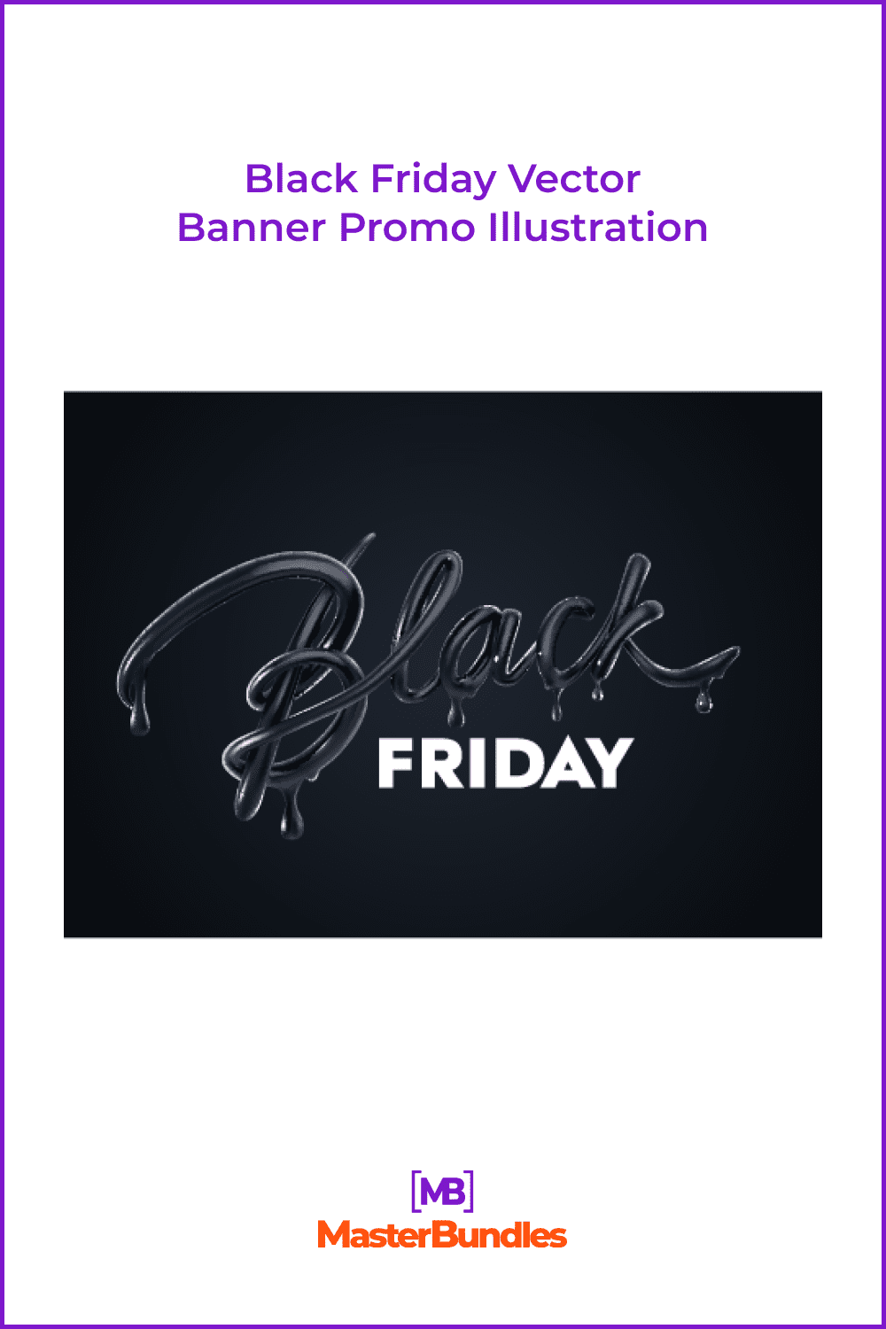 3D Black Friday Vector Promo Banner with Black and White Letters.