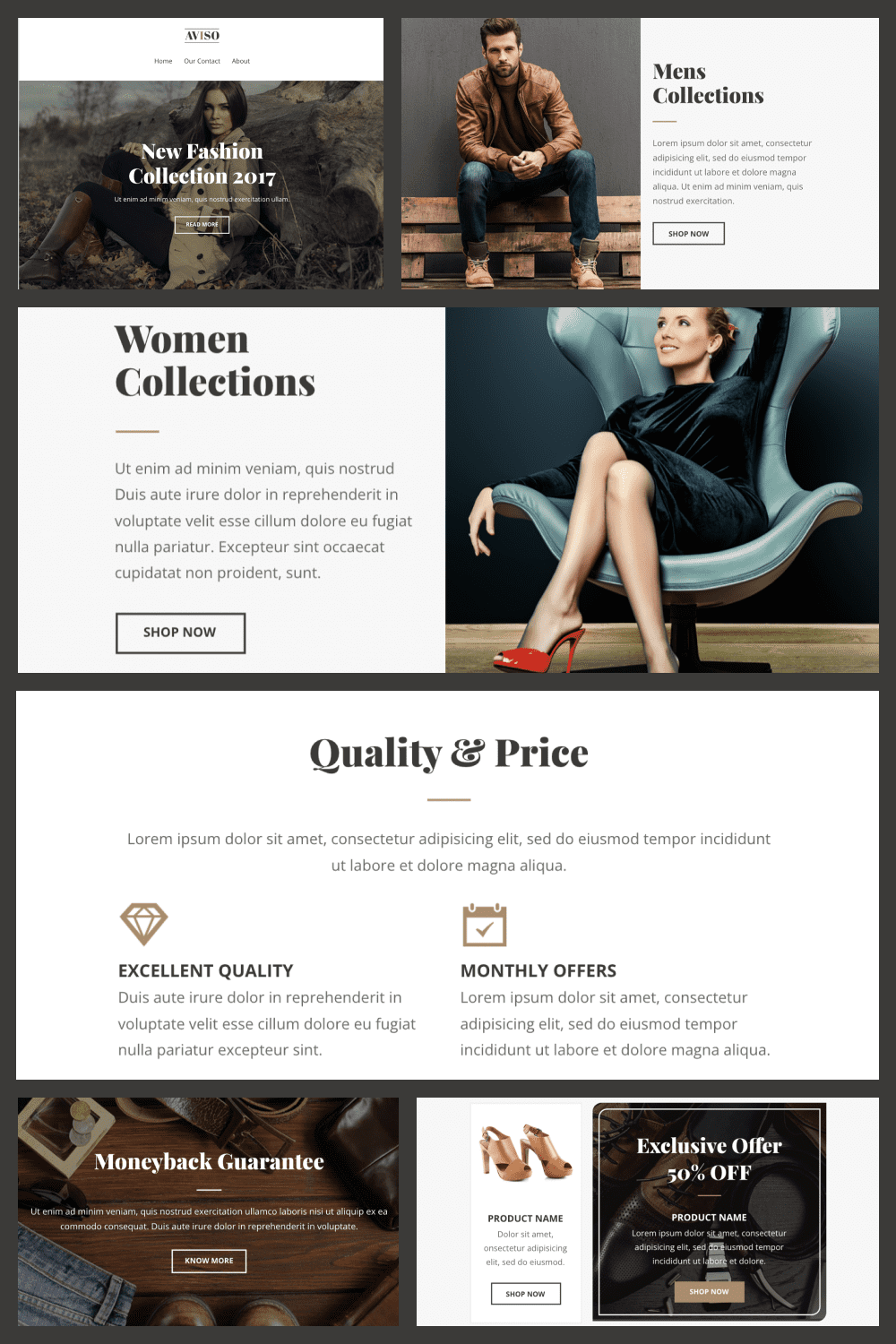 Landing Page Template on Smartphone and Desktop with Well-Dressed Women.