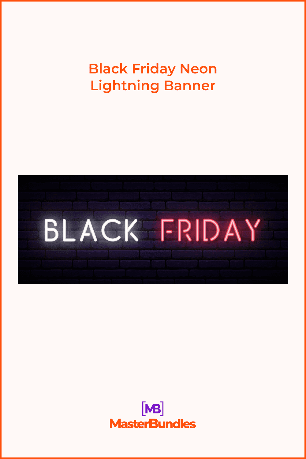 Horizontal Neon Banner for Black Friday.