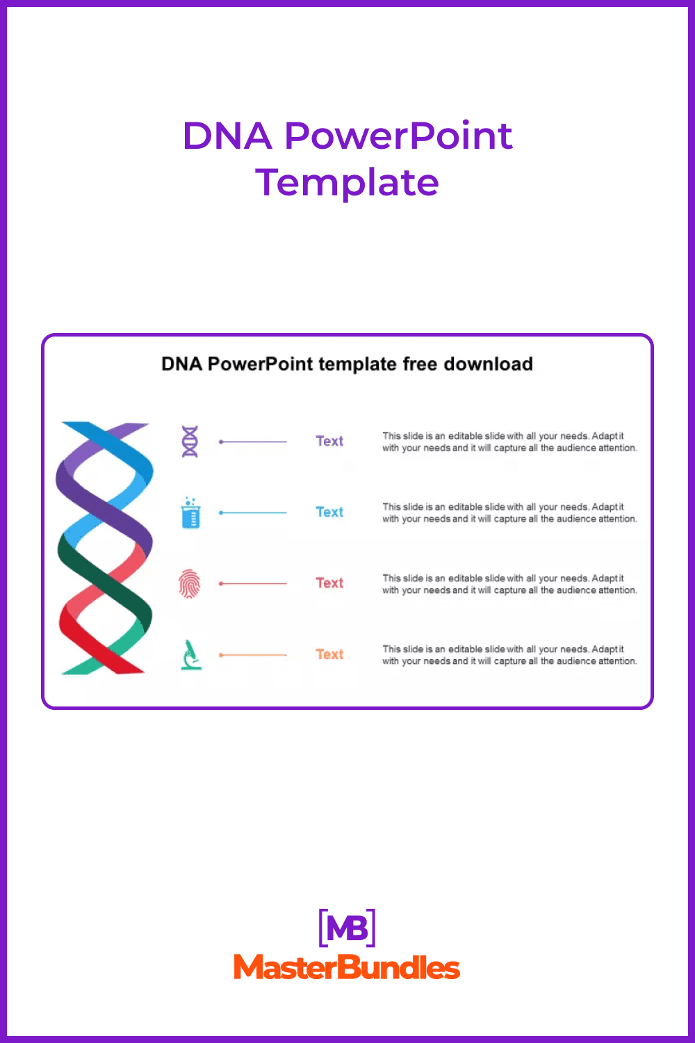 Simple light DNA powerpoint template.