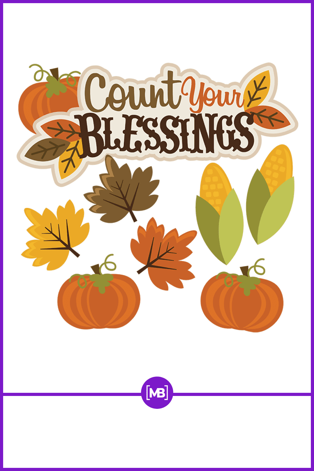 Thanksgiving clipart in autumn style.