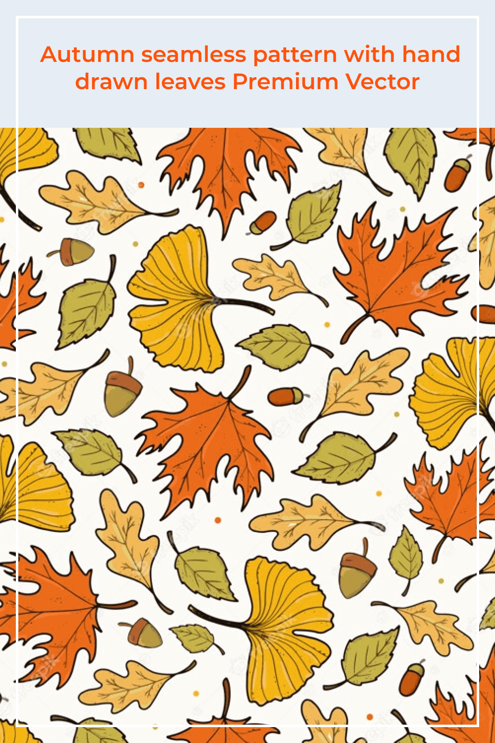 Autumn seamless pattern with hand drawn leaves Premium Vector.