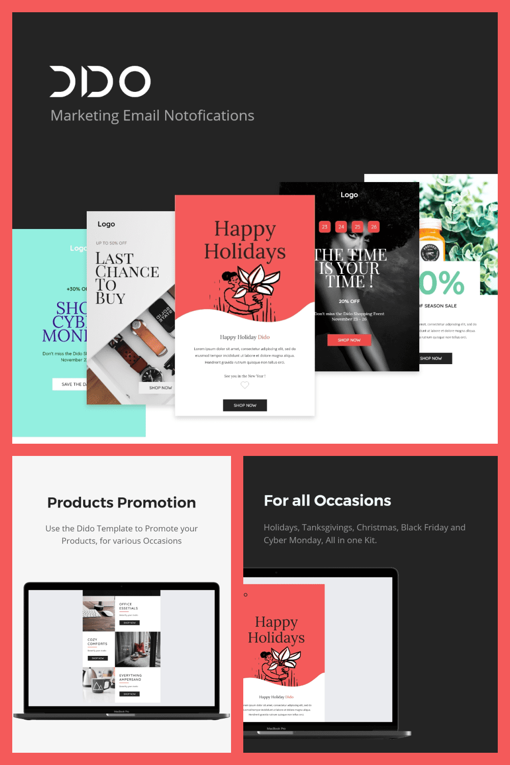 Responsive Email Notifications Templates for Different Tastes.