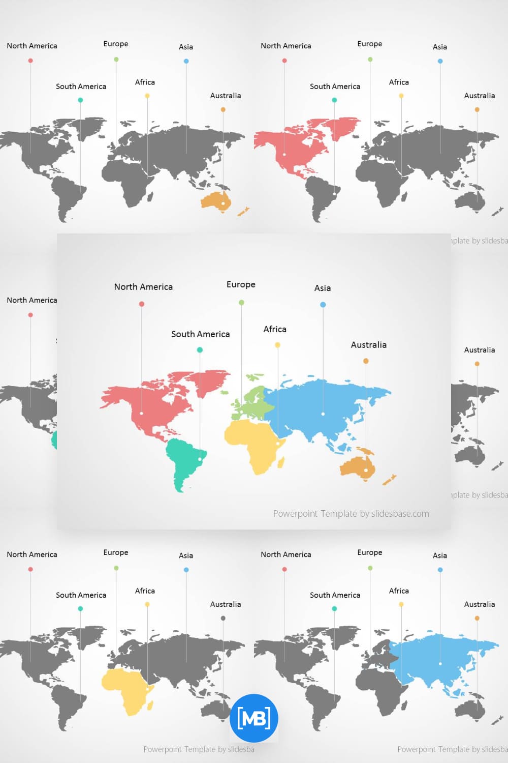 World map infographic powerpoint template.