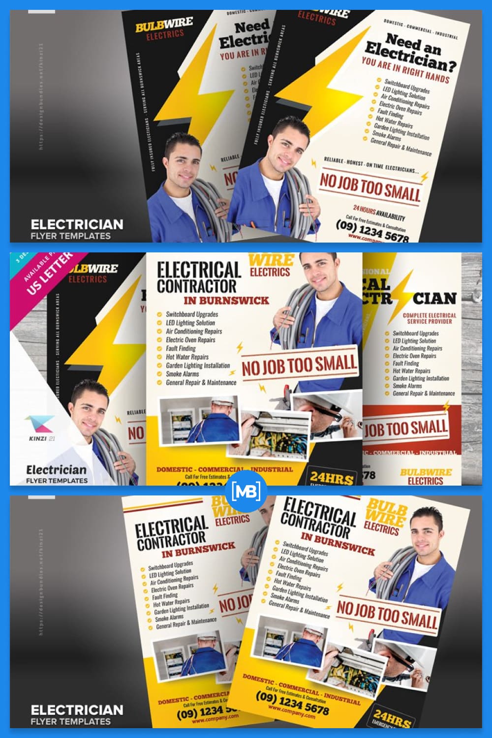 Electrician pamphlet templates.