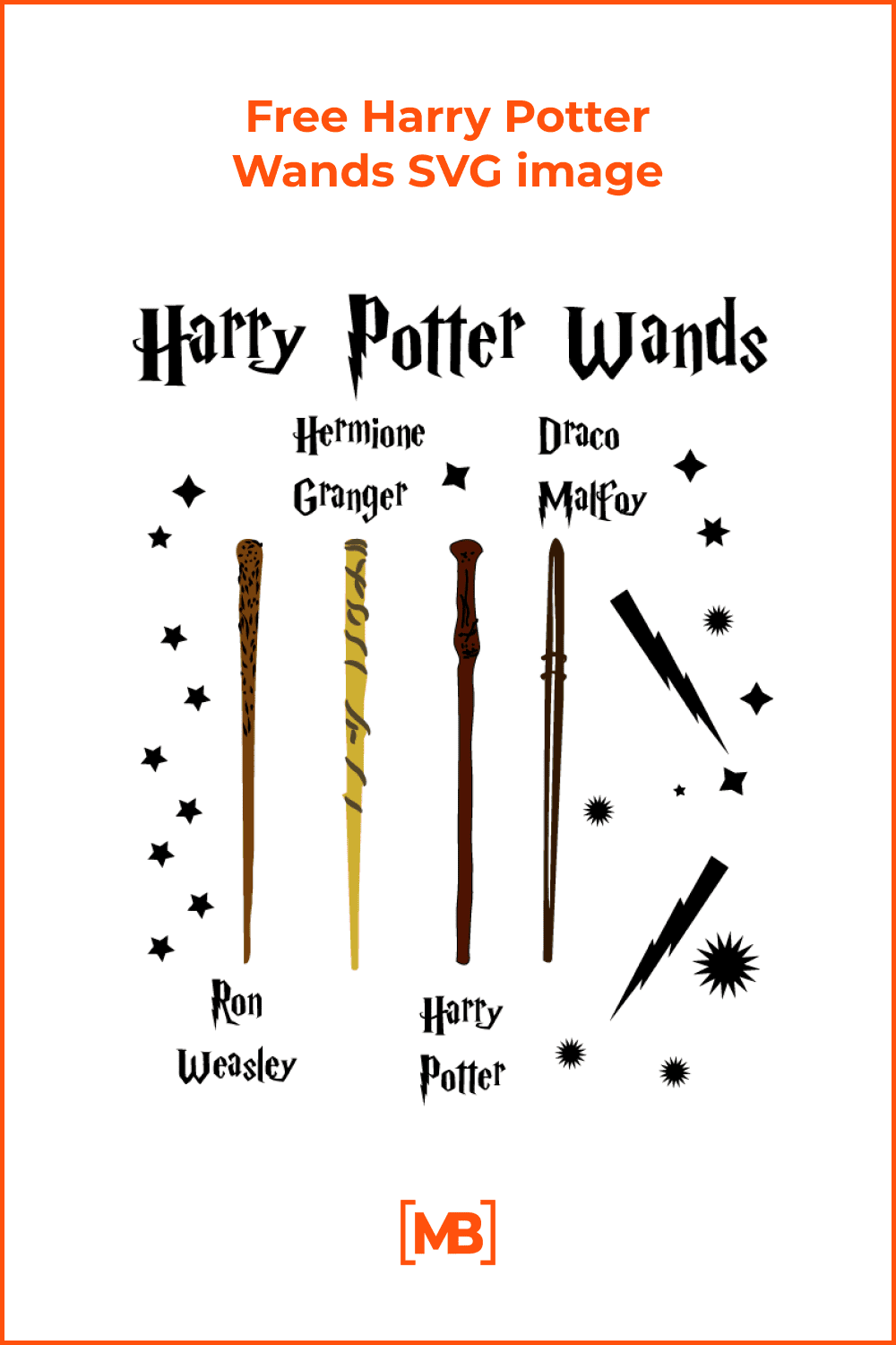 Free Harry Potter wands SVG image.