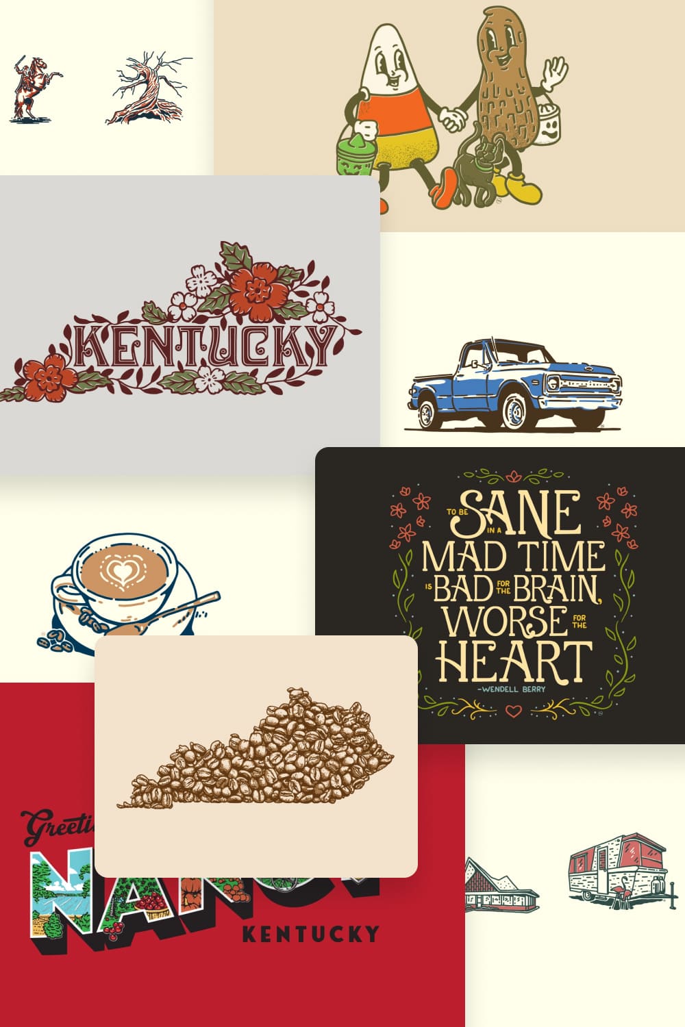 Multifunctional illustrations that you can use for both whom and to complement your brand.