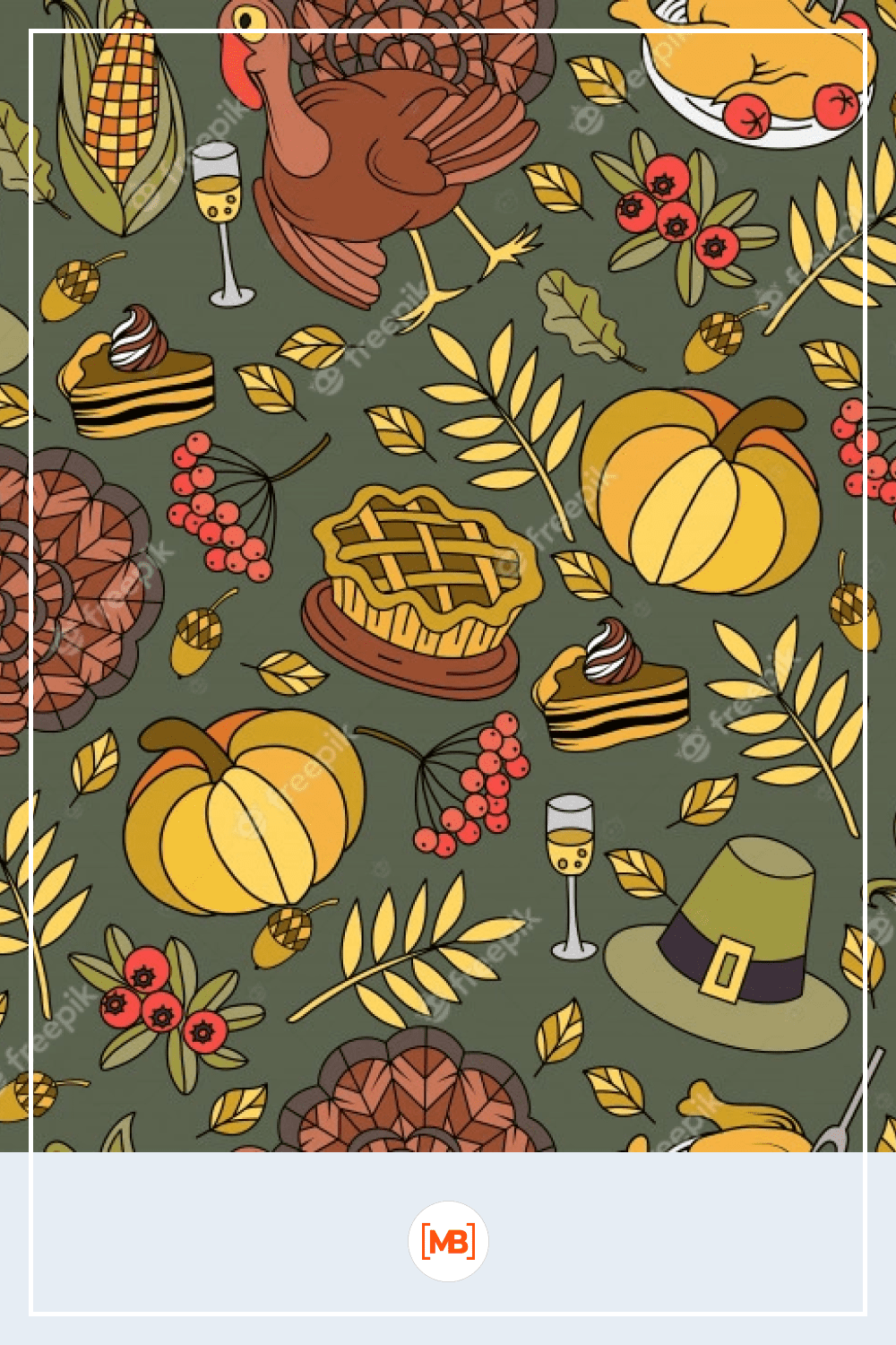 Seamless pattern with thanksgiving symbol Premium Vector.