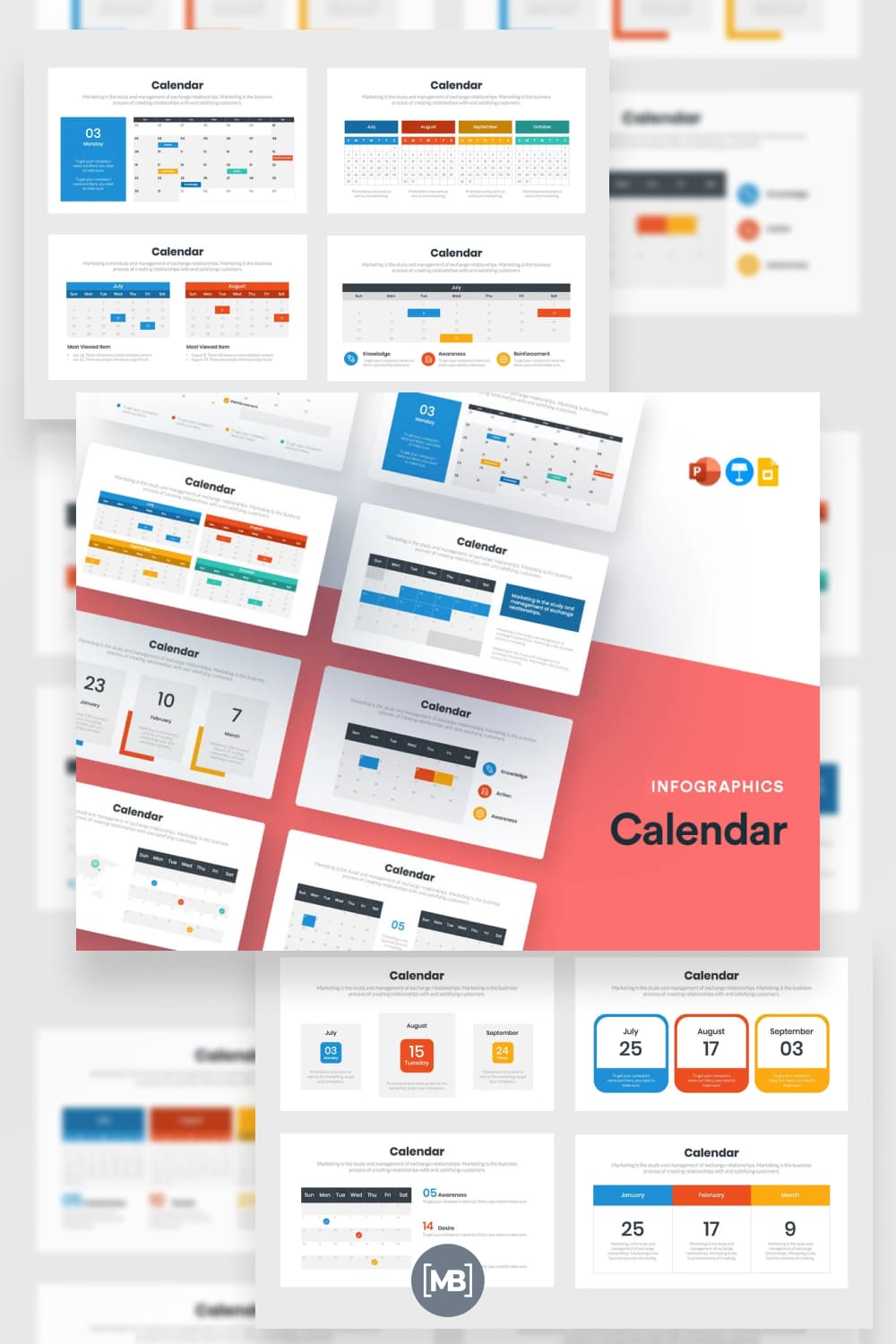 Calendar infographics powerpoint template.