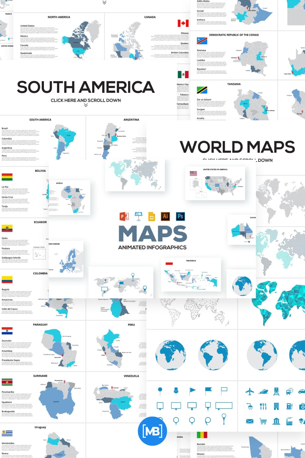 Maps animated presentations template.