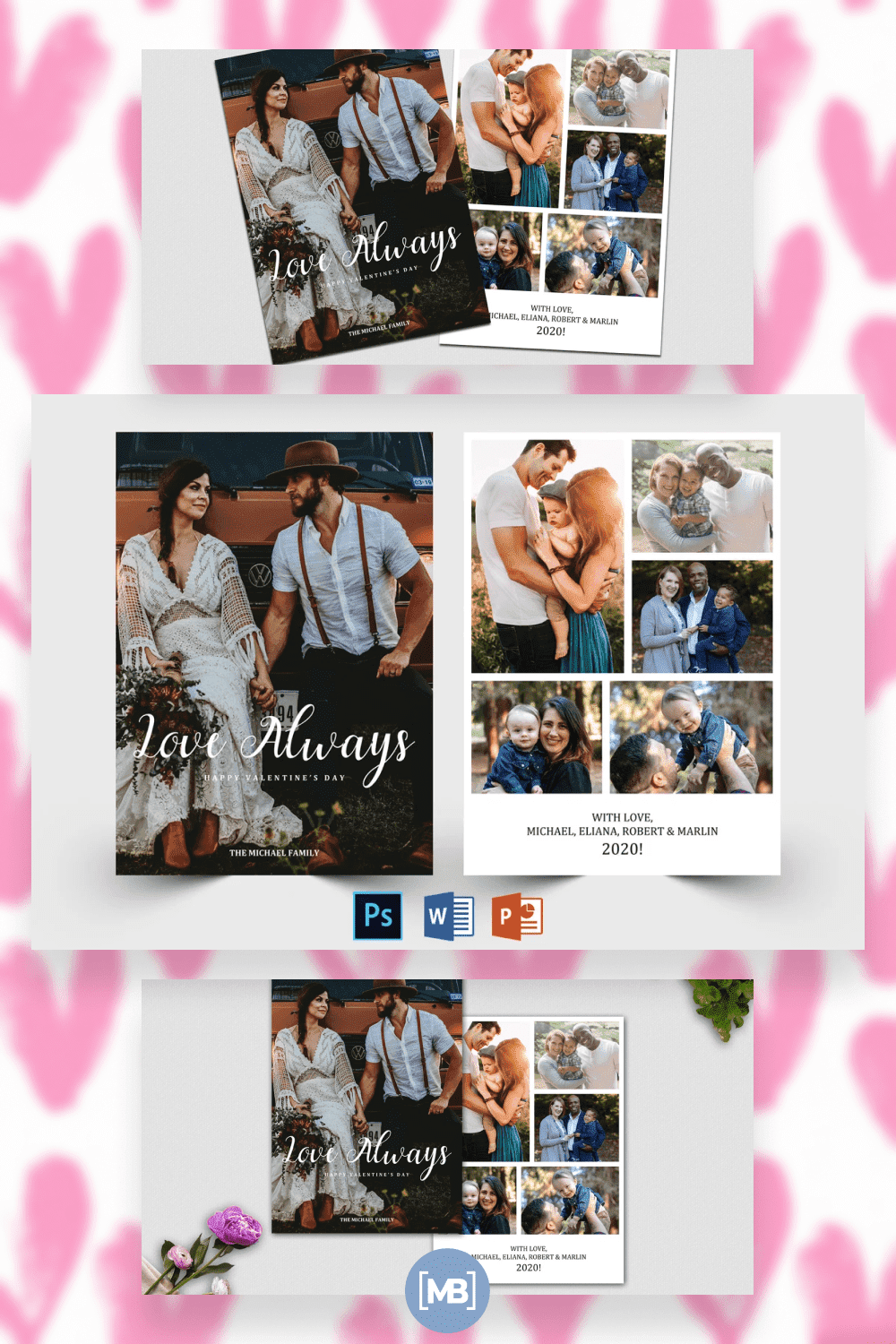 Valentine's Day photo card powerpoint template.