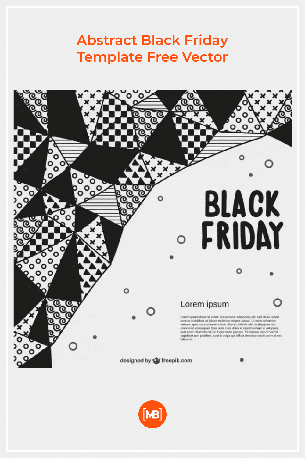 Black and White Abstract Black Friday Template.