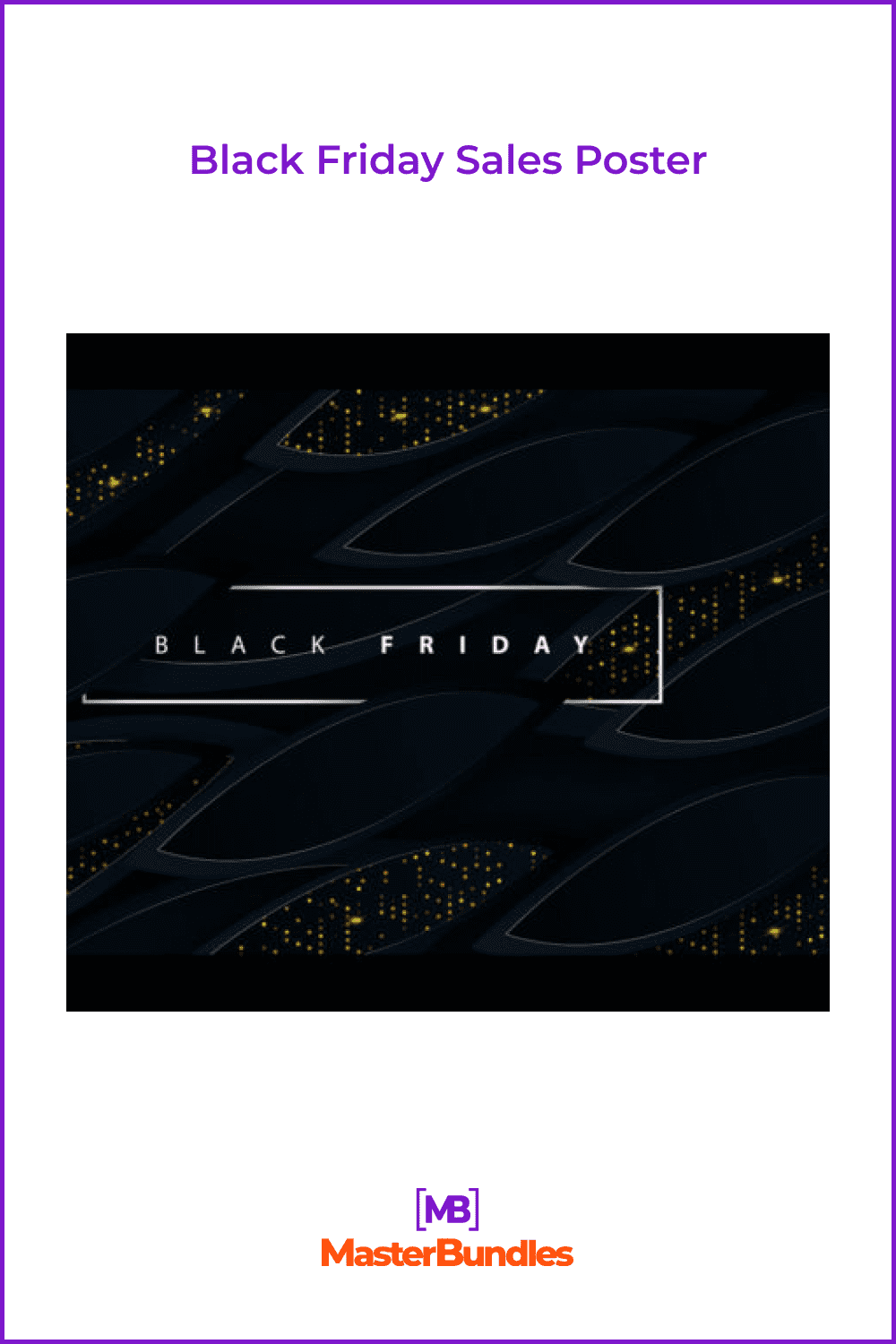 Dark Blue Black Friday Poster with Tinsel.