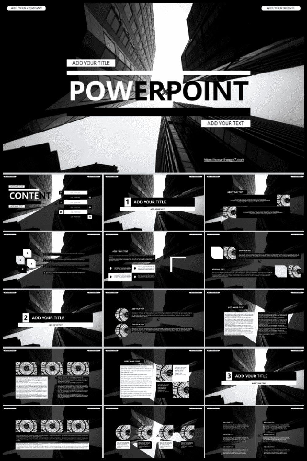 Black magazine wind powerpoint templates.