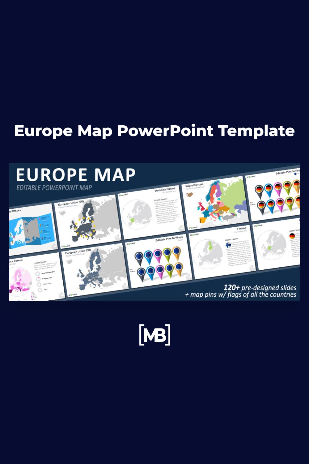 Europe map powerpoint template.