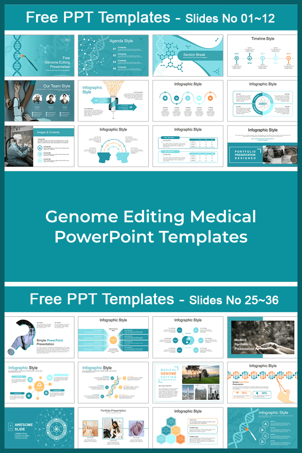 Genome editing medical powerpoint templates.
