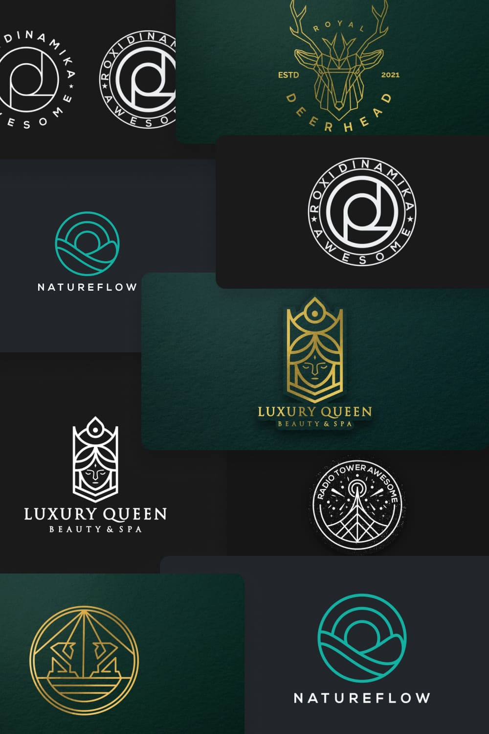 The logos are created in an ornamental style.