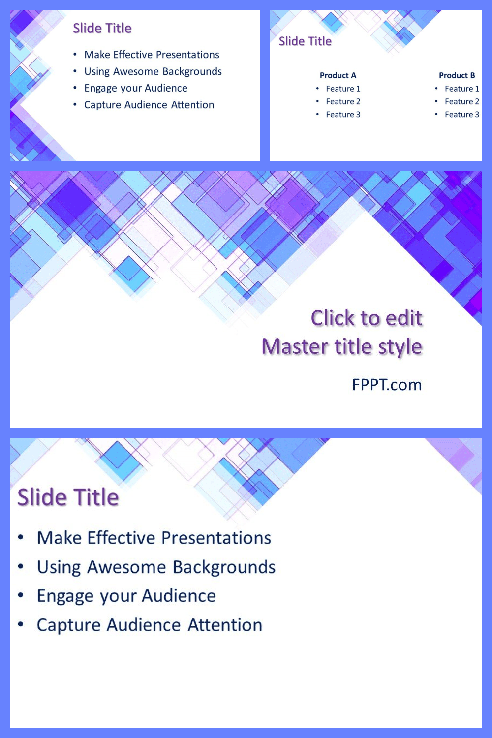 Abstract blue and white powerpoint template.