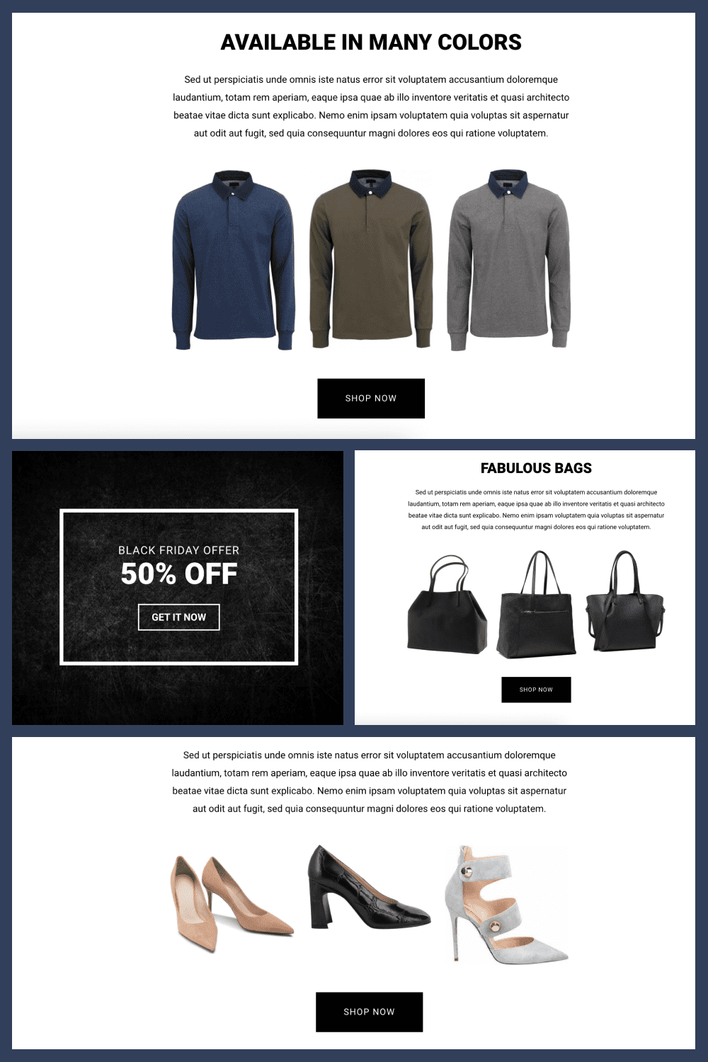 Promotional Email Templates Set with Men's Sweatshirt.