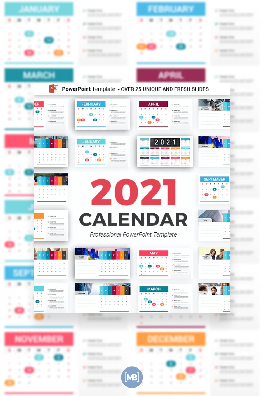 Calendar 2021 powerpoint template.