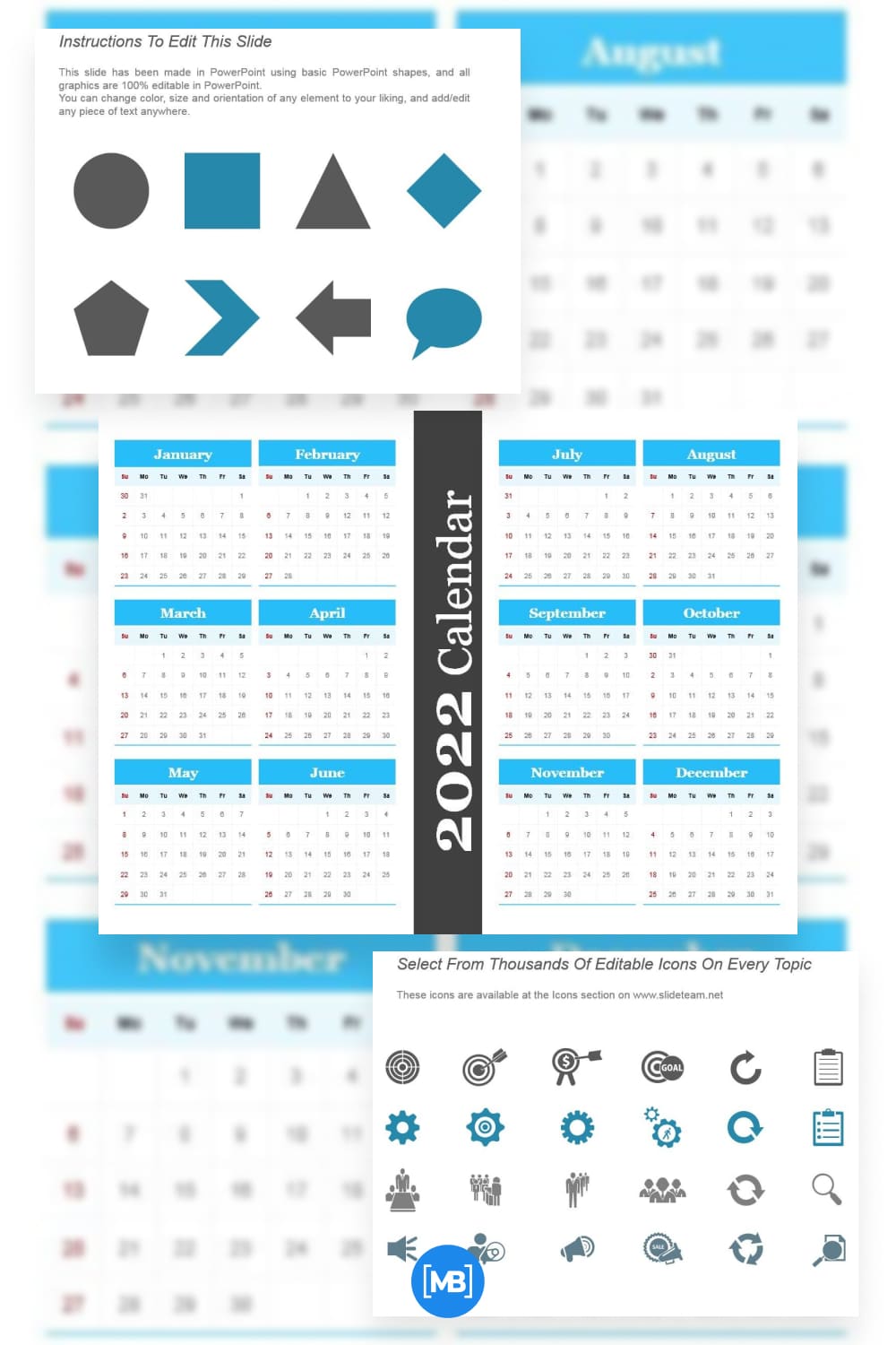 2022 calendar powerpoint template.