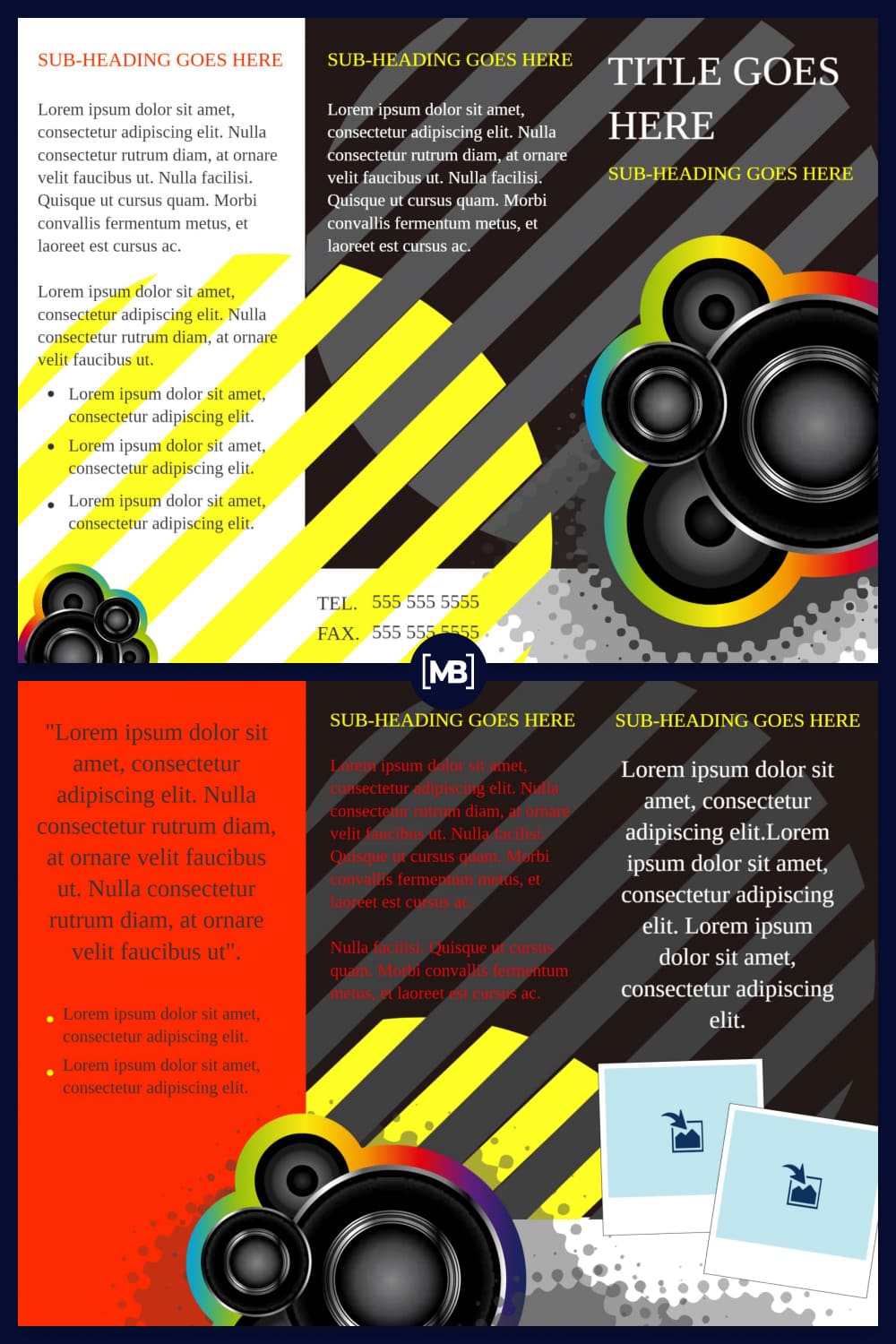 DJ rainbow pamphlet template.