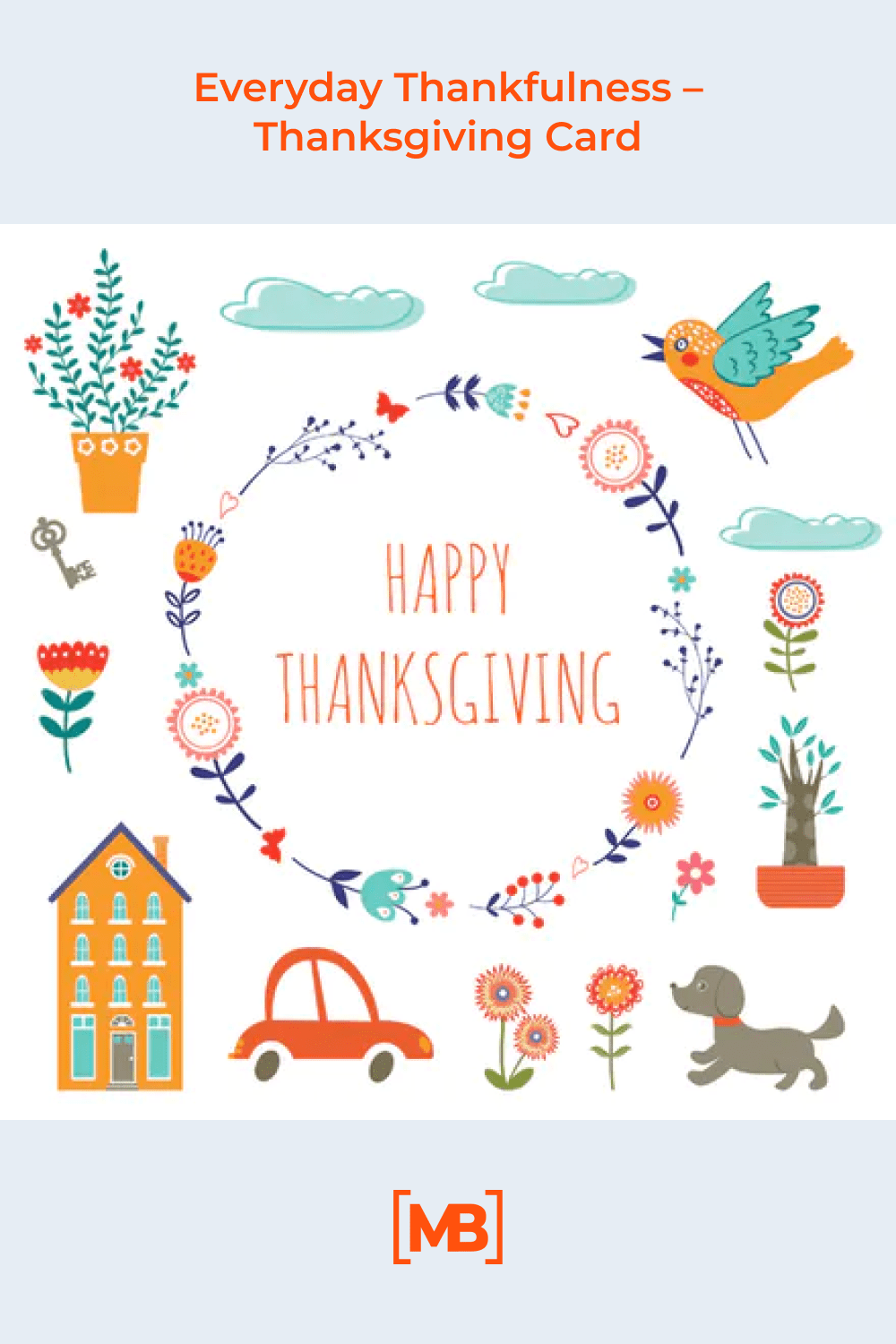 Everyday thankfulness - Thanksgiving card.