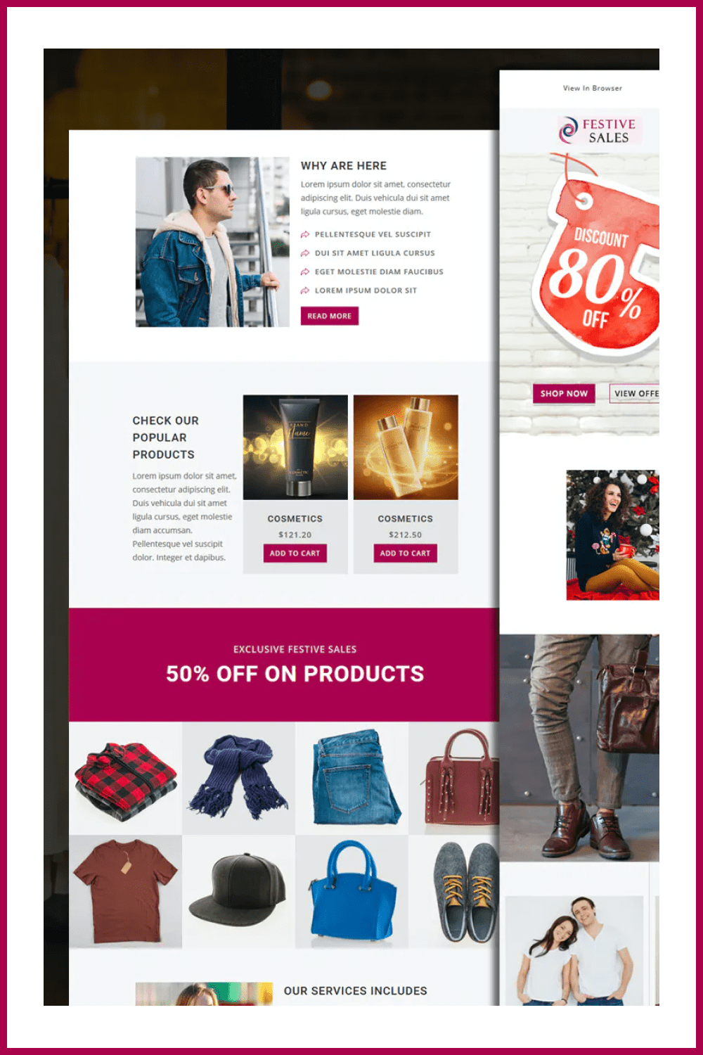 Responsive Email Template with Man in Denim.