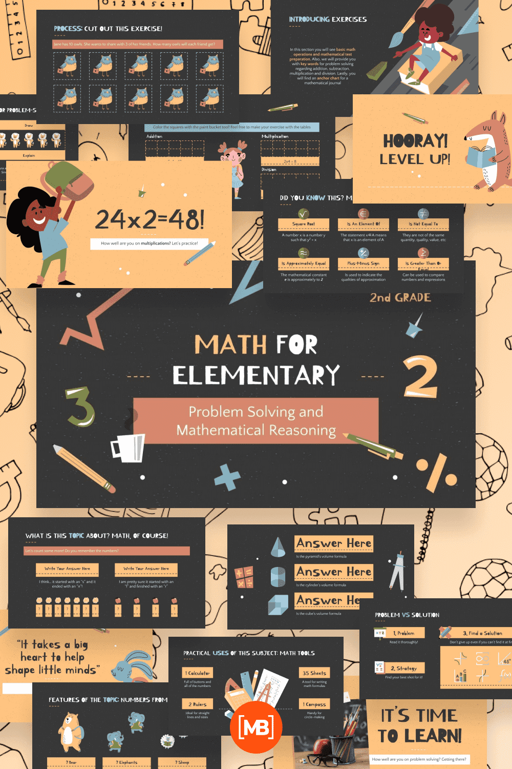 Problem solving and mathematical reasoning powerpoint template.