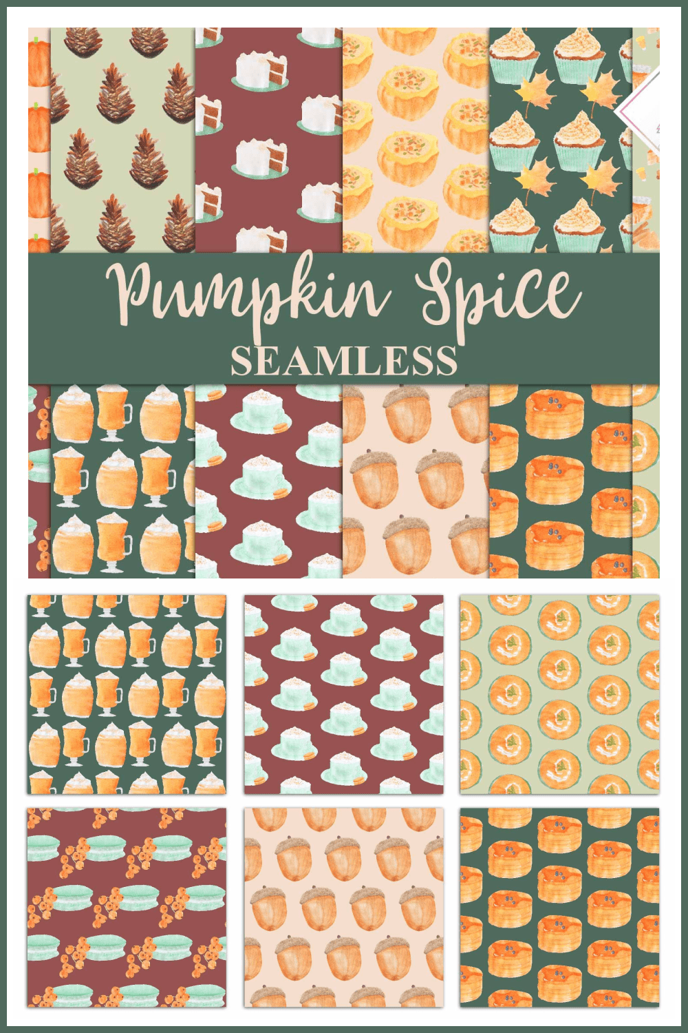 Pumpkin spice digital paper.