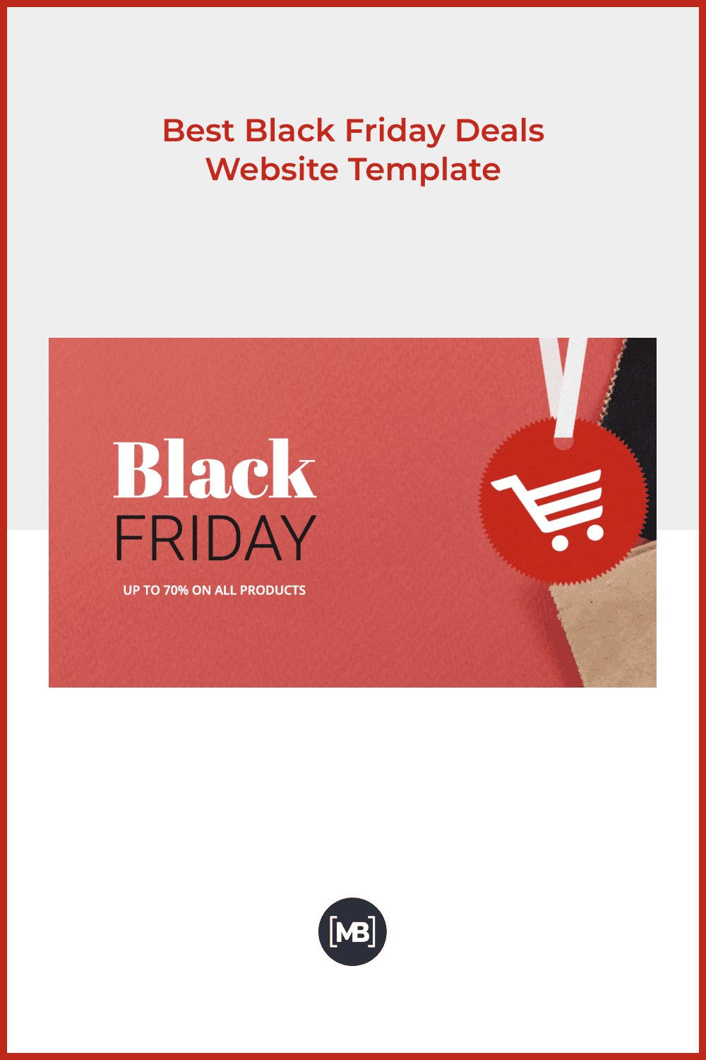 Black Friday Website Template with Pink Backgraound and Paper Bag.