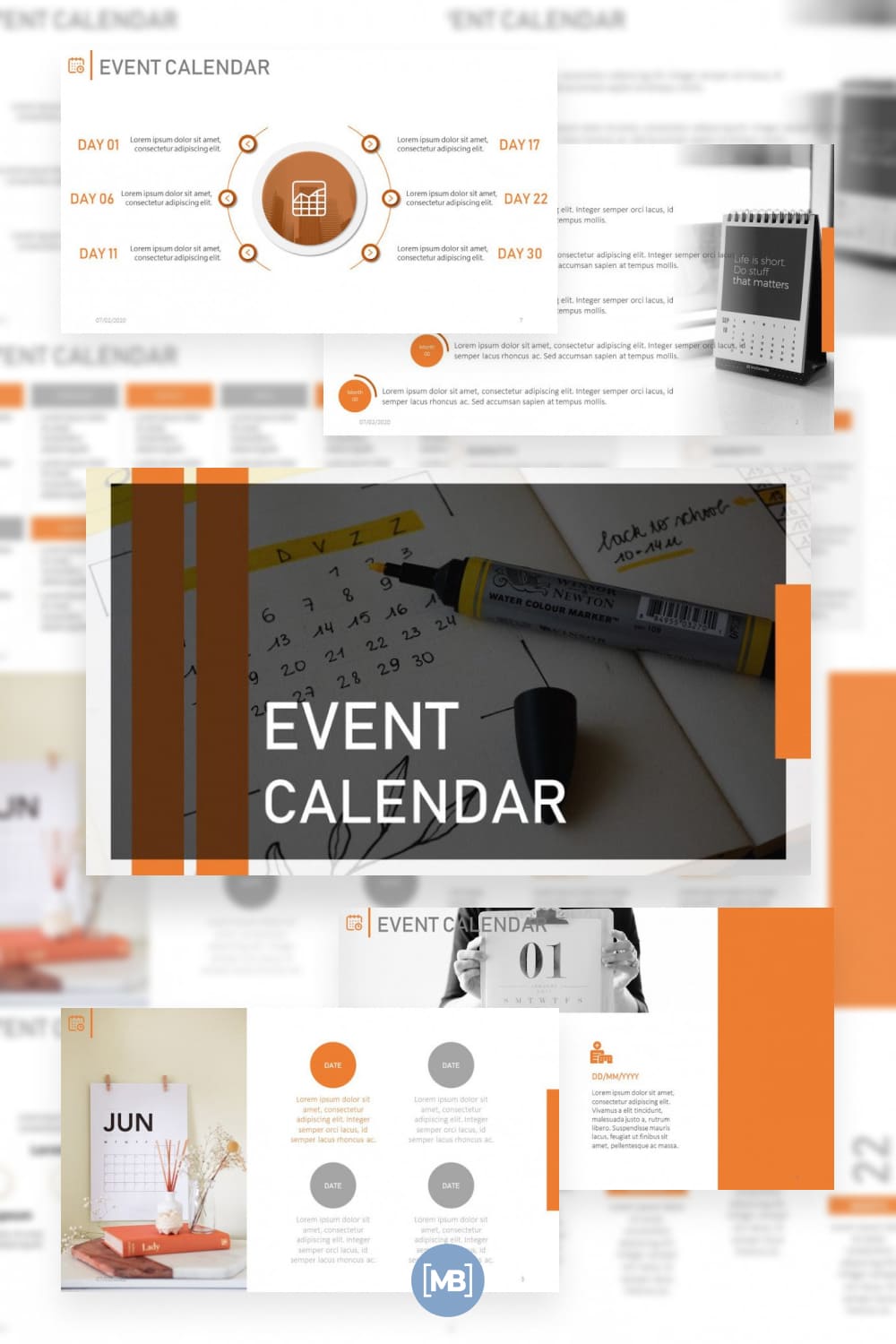 Company events calendar powerpoint template.