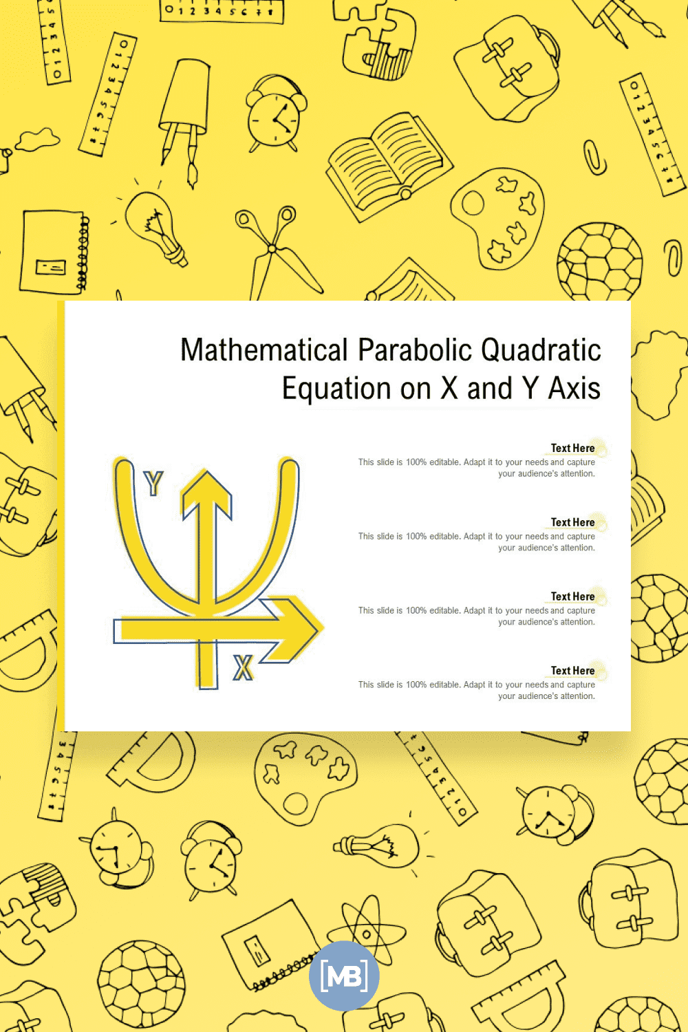 Mathematical parabolic quadratic equation powerpoint template.