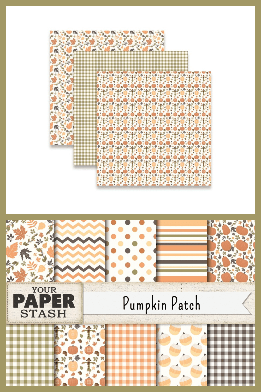 Pumpkin patch digital paper pack.