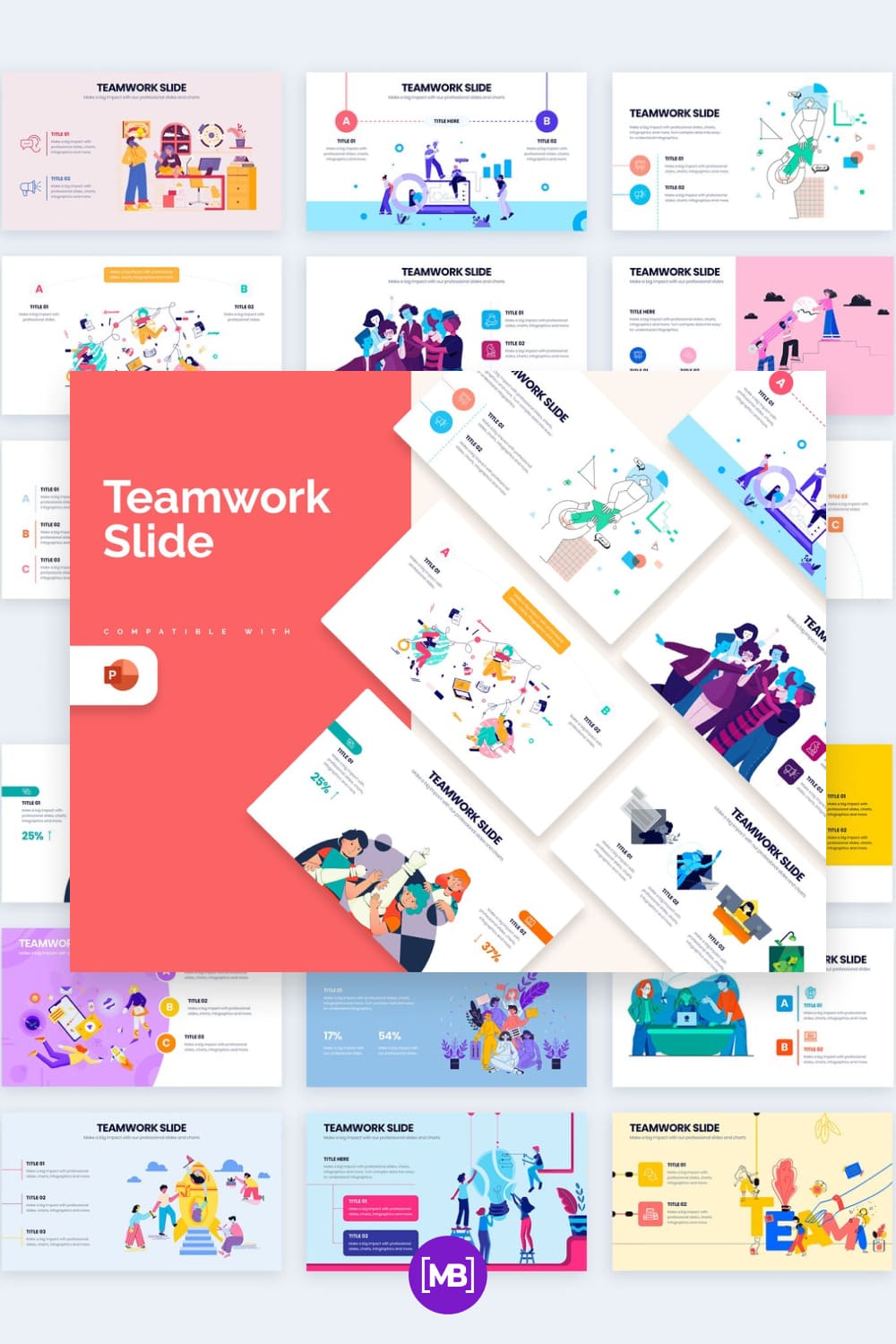 Teamwork infographic slides template for powerpoint.