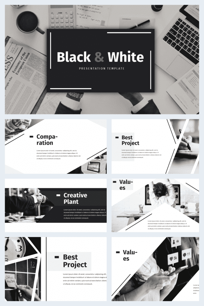 10+ Best Black and White Powerpoint Templates for 2021