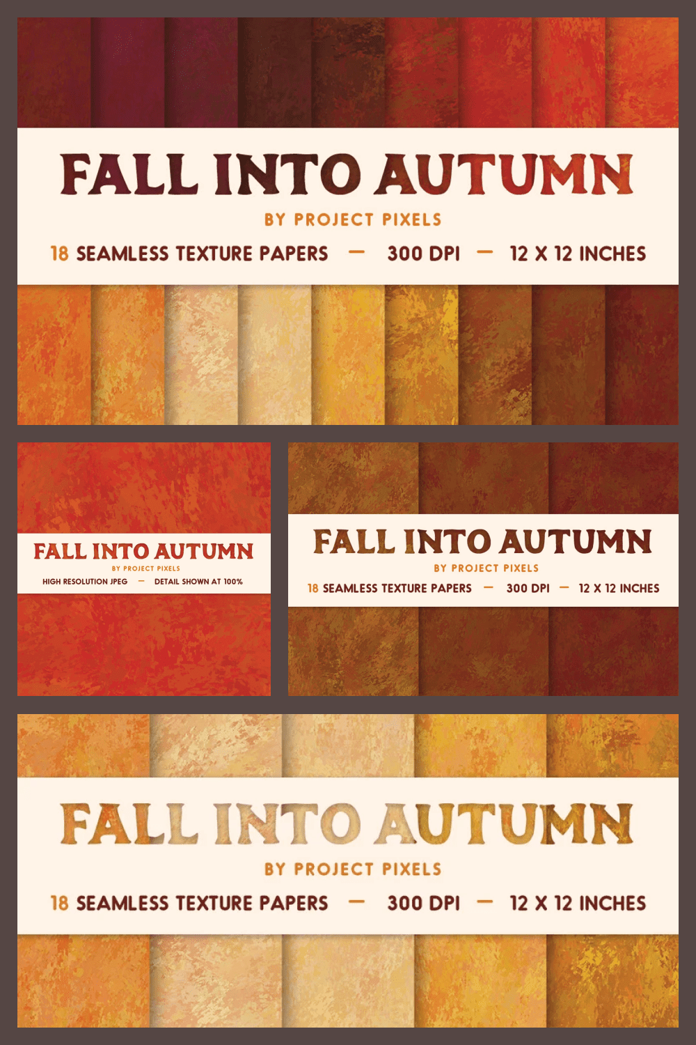 Fall into autumn digital paper textures.
