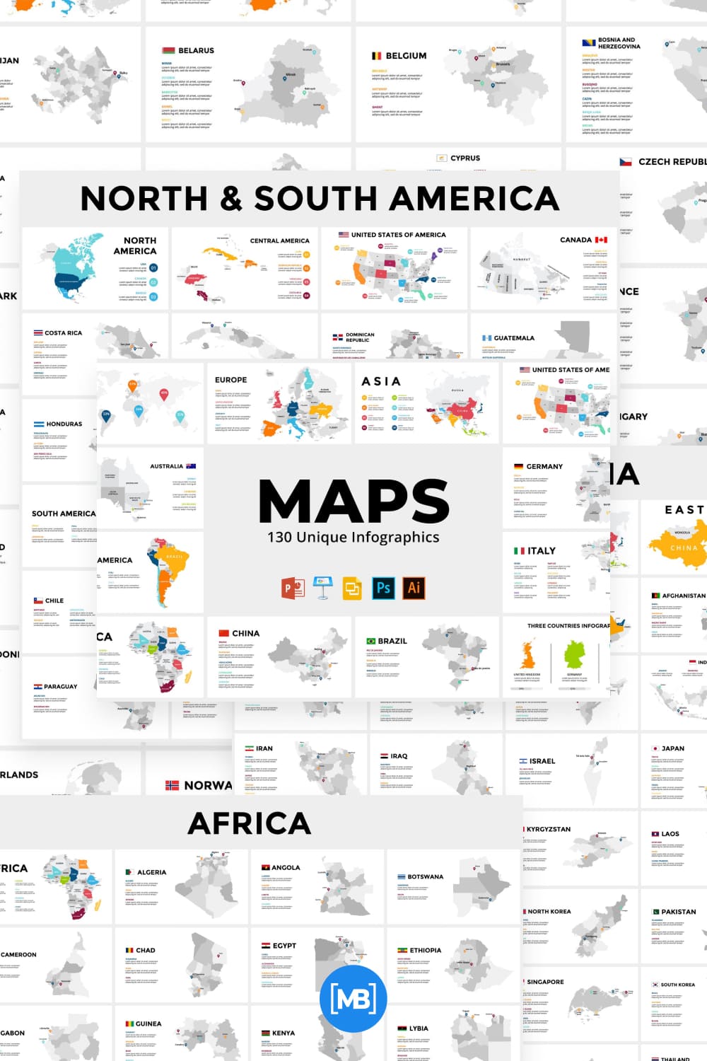 Map infographics presentation template.